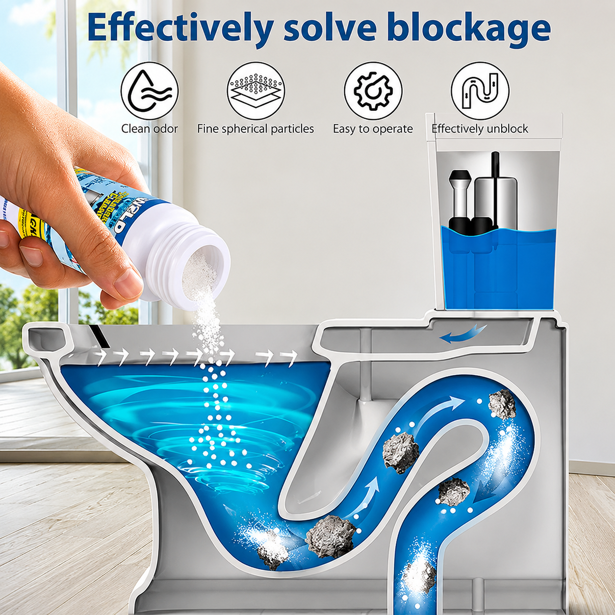 Limited Time Buy 1 Get 1 Free⚡Powerful Sink and Drain Cleaner Powder, Fast Foaming Drain Cleaner for Kitchen and Pipes Cleaning Tool
