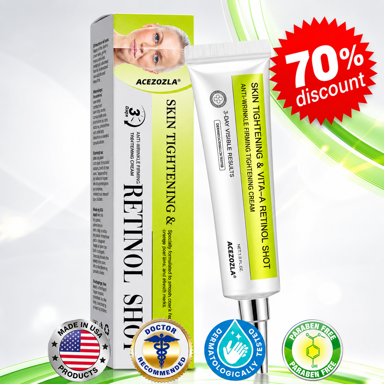 ✨Final 5 Hours: 70%OFF🔥Acezozla™ Botulinum & Vita-A Retinol Shot Wrinkle-Lift Tightening cream✨