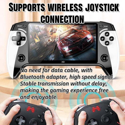 X9 portable game console, 5.5-inch HD screen, multiple languages, retro GBA Arcade video,10 simulators with 20000+ Games